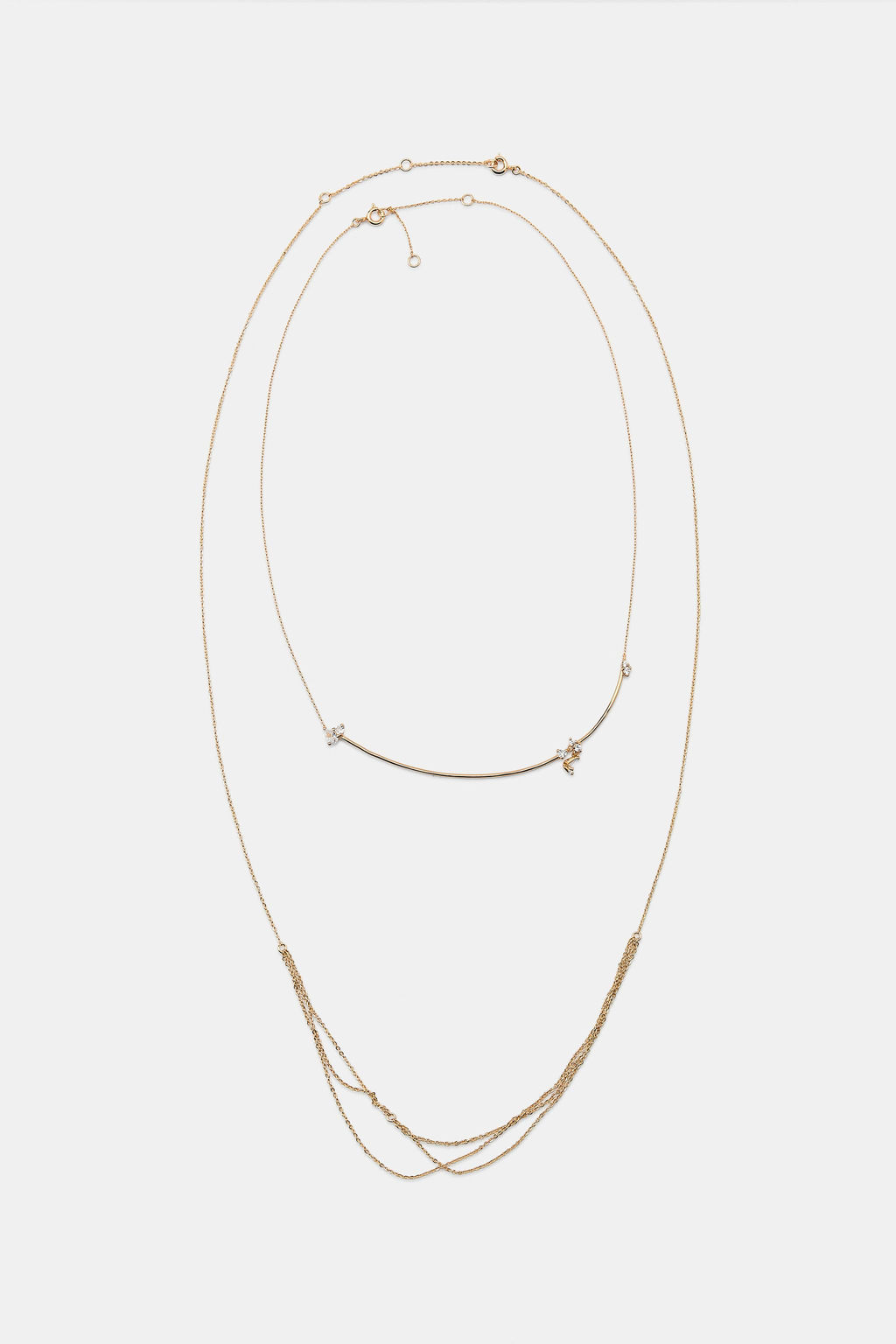 PACK OF 2 MINIMALIST SHIMMER NECKLACES - Zara фото 5