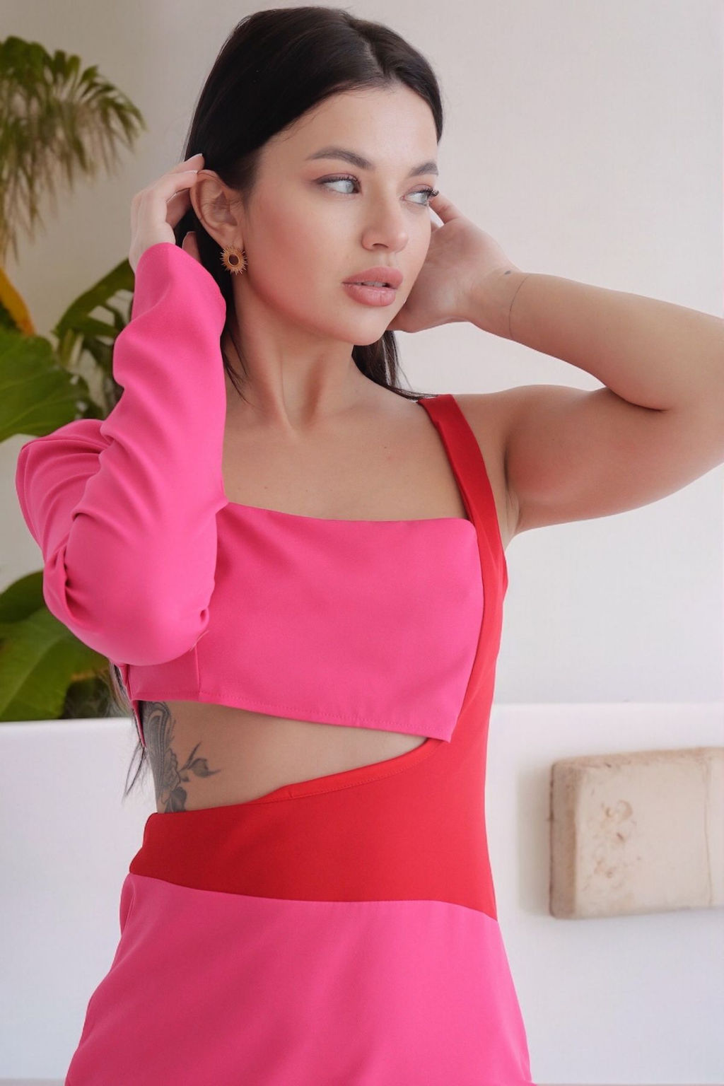 Платье розовое асимметричное - Martichelli фото 6