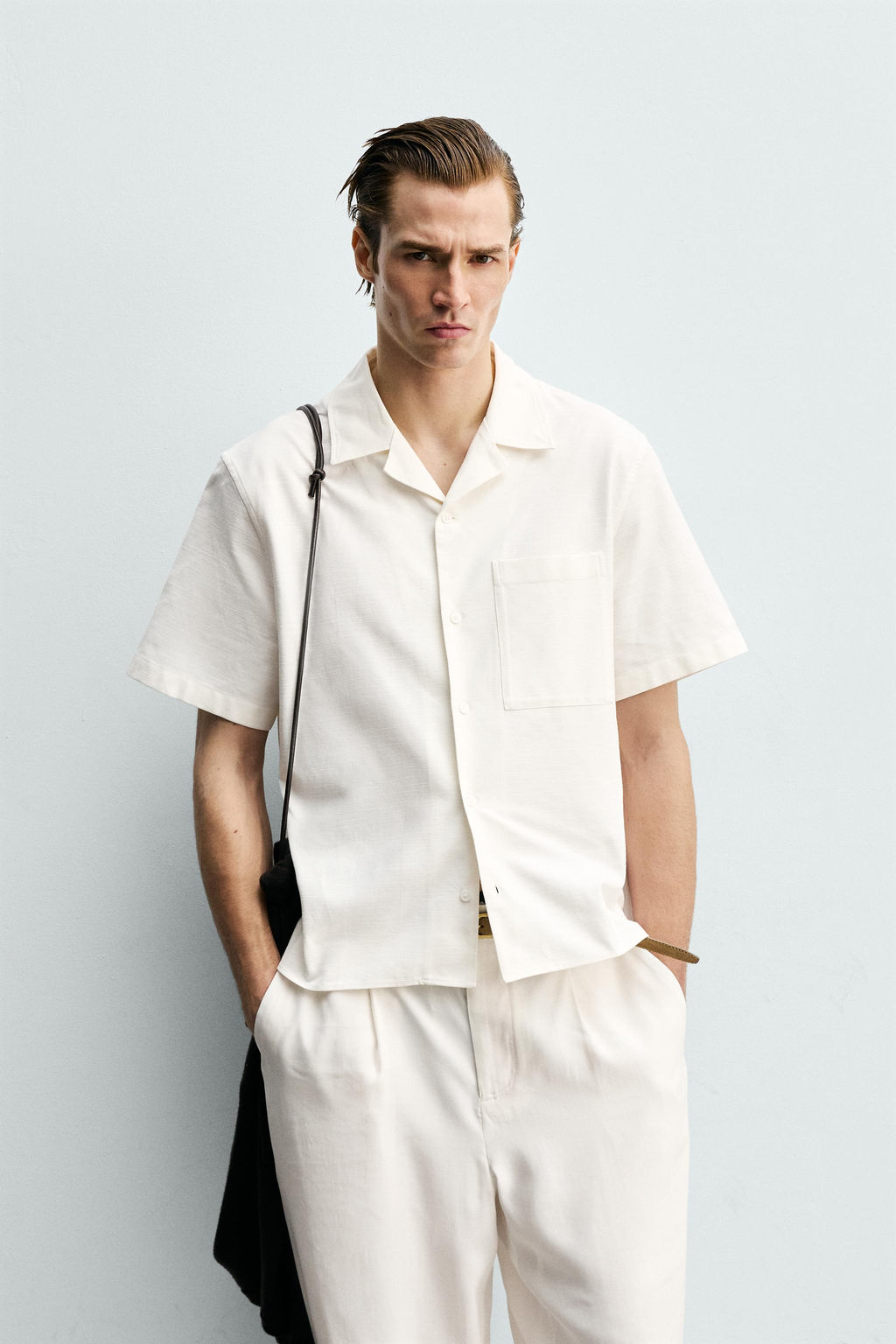 CAMISA BOXY FIT ESTRUCTURA / Blanco - Zara фото 2