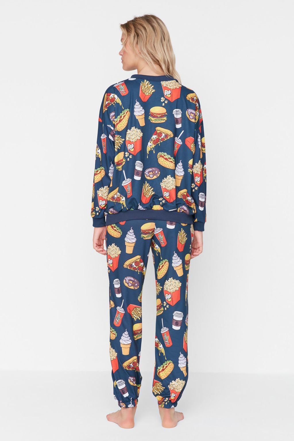 Cok Renkli %100 Pamuklu Slogan Nak?sl? Desenli Orme Pijama Tak?m? THMAW23PT00064
