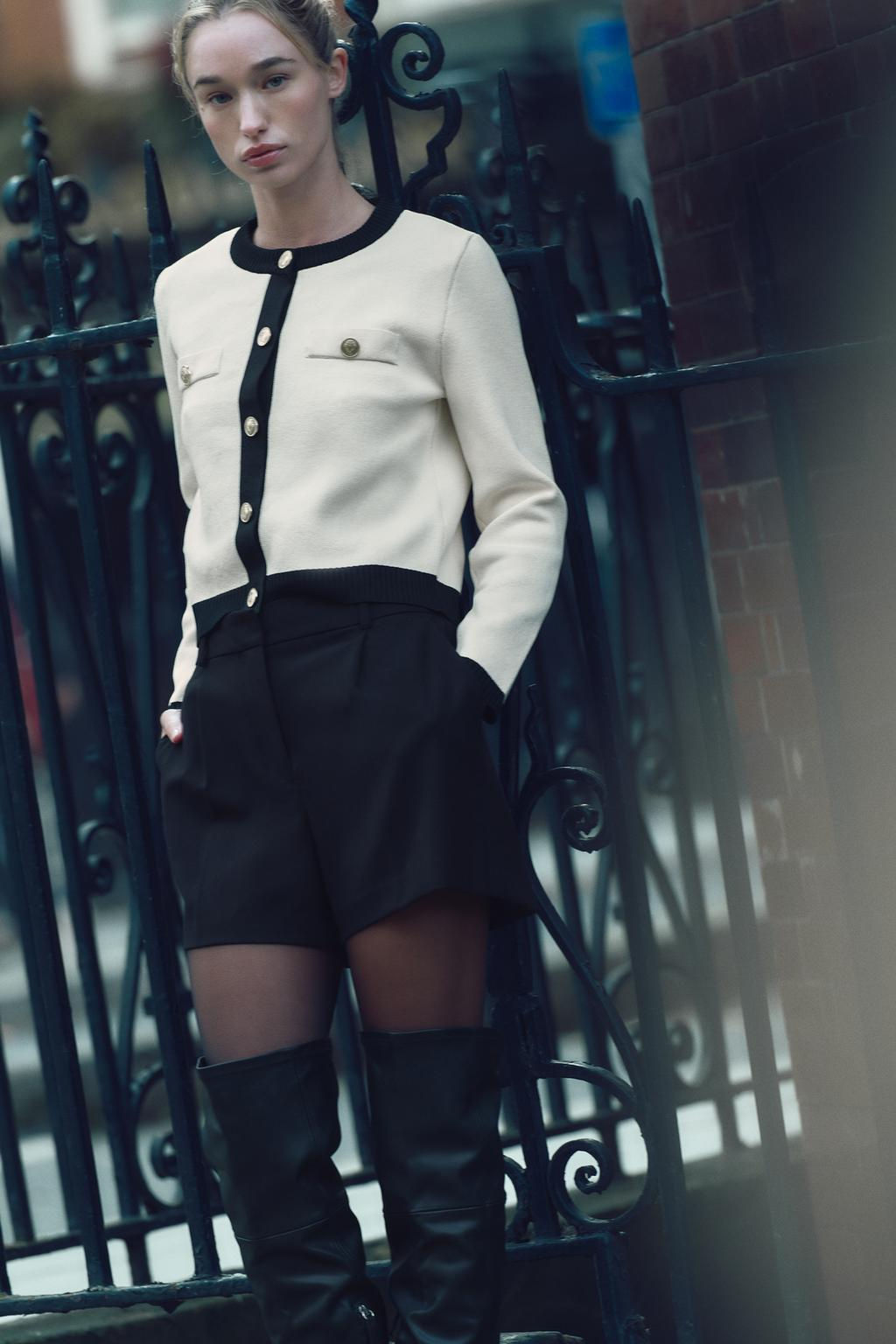 KNIT JACKET WITH GOLD BUTTONS - Zara фото 6