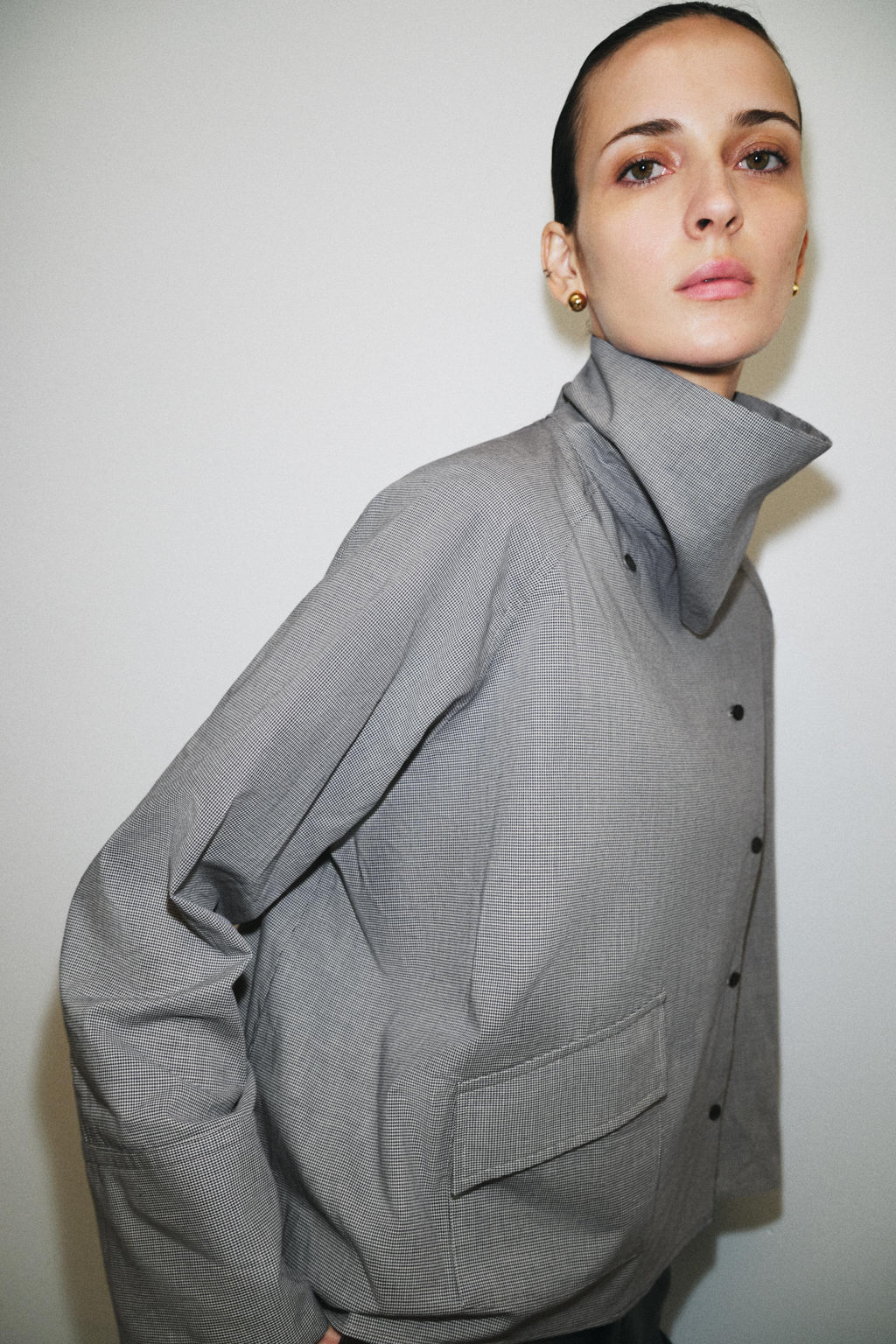OVERSIZE CHECK SHIRT WITH FLAP POCKET ZW COLLECTION - Zara фото 14