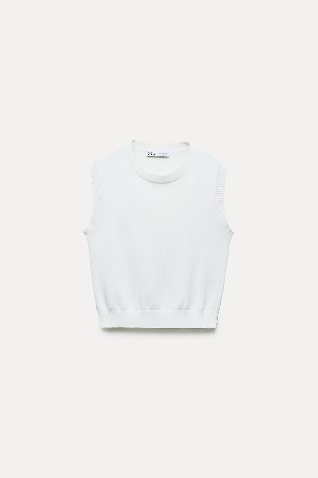 PLAIN KNIT TOP WITH RIBBED TRIMS - Zara фото 4