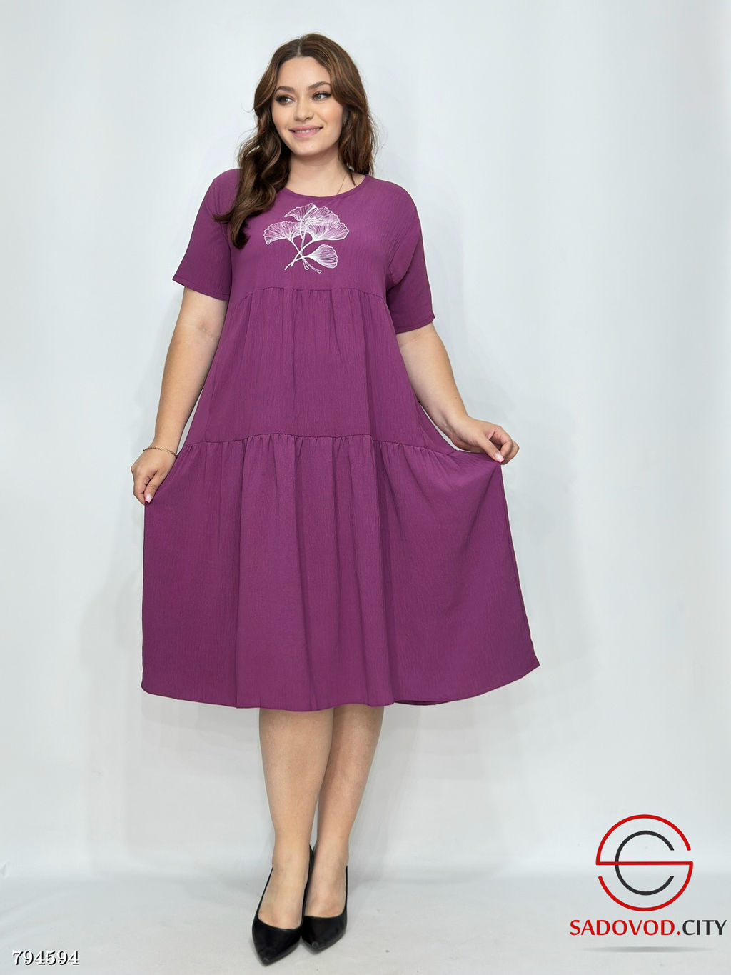 Платье длинное летнее с рисунком