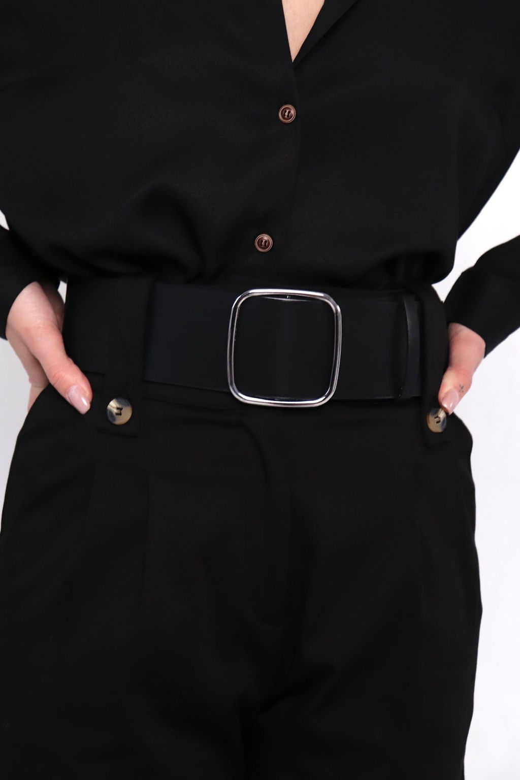 11253 Брюки чёрные (остаток: 42, 44, 46) - Martichelli фото 7