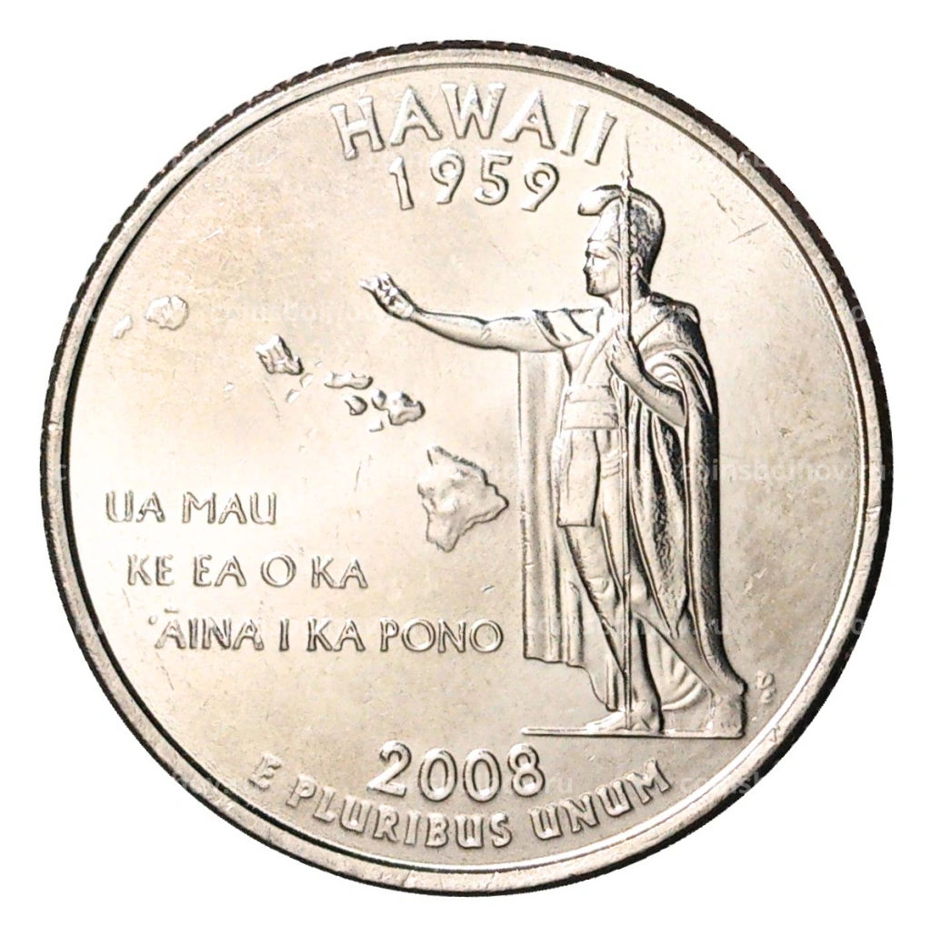 25 центов (1/4 доллара) 2008 года D США Штаты и территории  Гавайи
