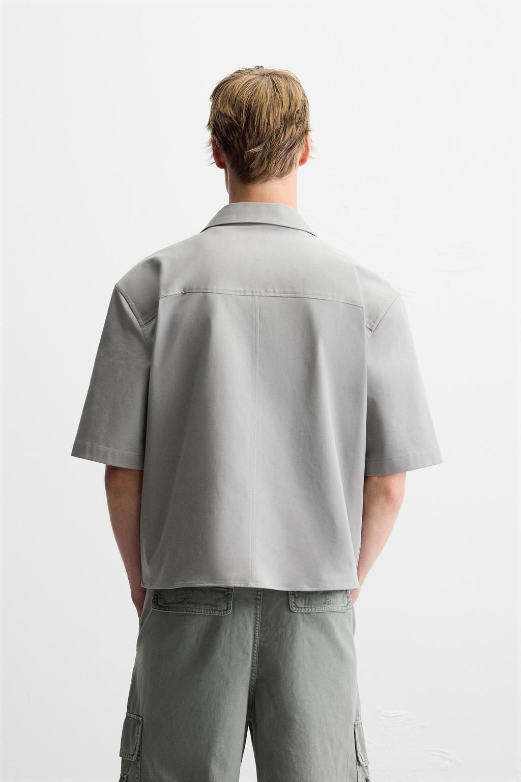 BOXY FIT OVERSHIRT WITH POCKET - Zara фото 19