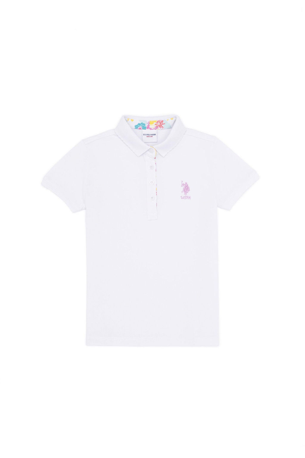 Белая базовая футболка для девочки - U.s. polo assn фото 4