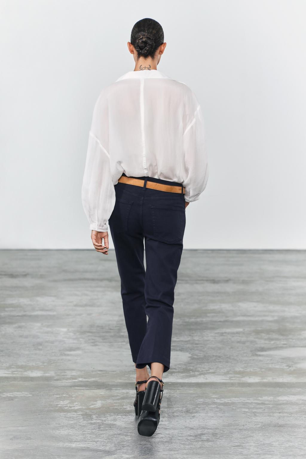 ZW COLLECTION BOOTCUT HIGH-WAIST CROPPED JEANS - Zara фото 3