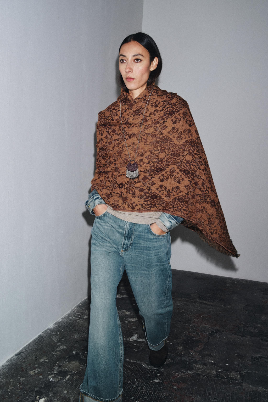 WOOL JACQUARD SCARF