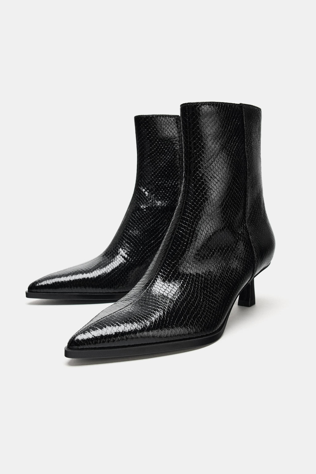 EMBOSSED HEEL ANKLE BOOTS - Zara фото 14