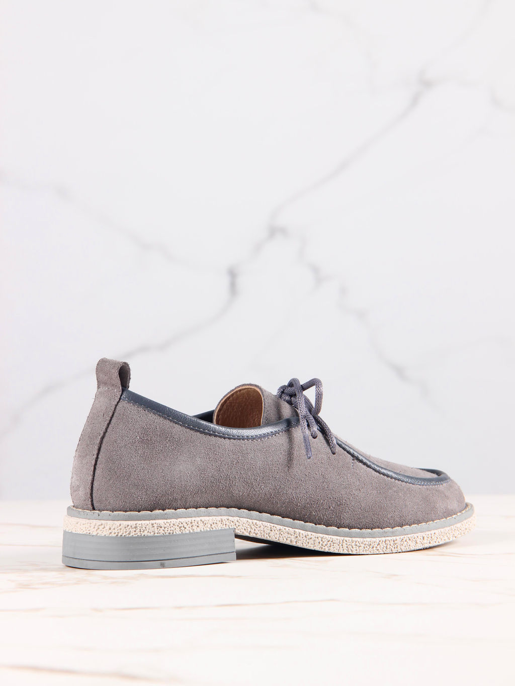 Мокасины 191.rosegr. серый замок замша