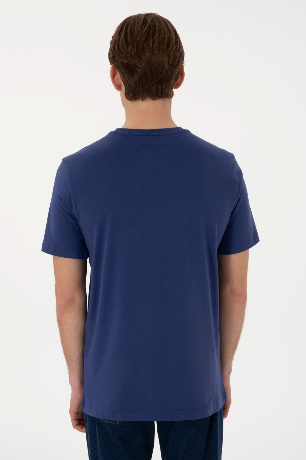 Erkek Regular Fit Bisiklet Yaka A__k Lacivert Basic Ti__rt Sepette S_rpriz _ndirim - U.s. polo assn фото 5