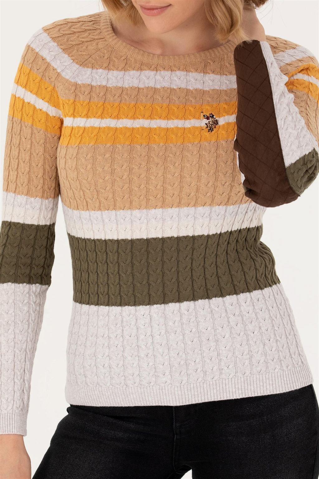 Женский свитер с круглым вырезом из каменного меланжа Неожиданная скидка в корзине - U.s. polo assn фото 6