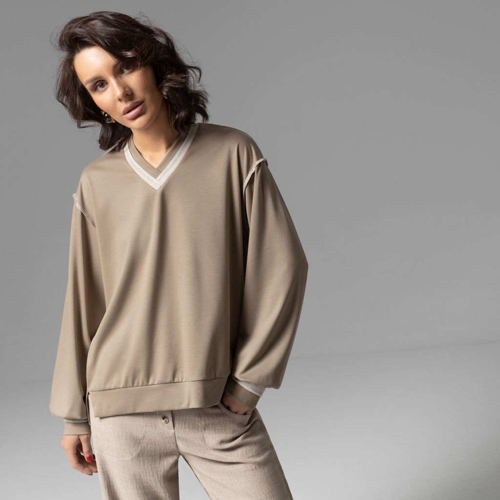 Свитшот с акцентными швами Успех в руках (бежевый) - Charutti фото 7