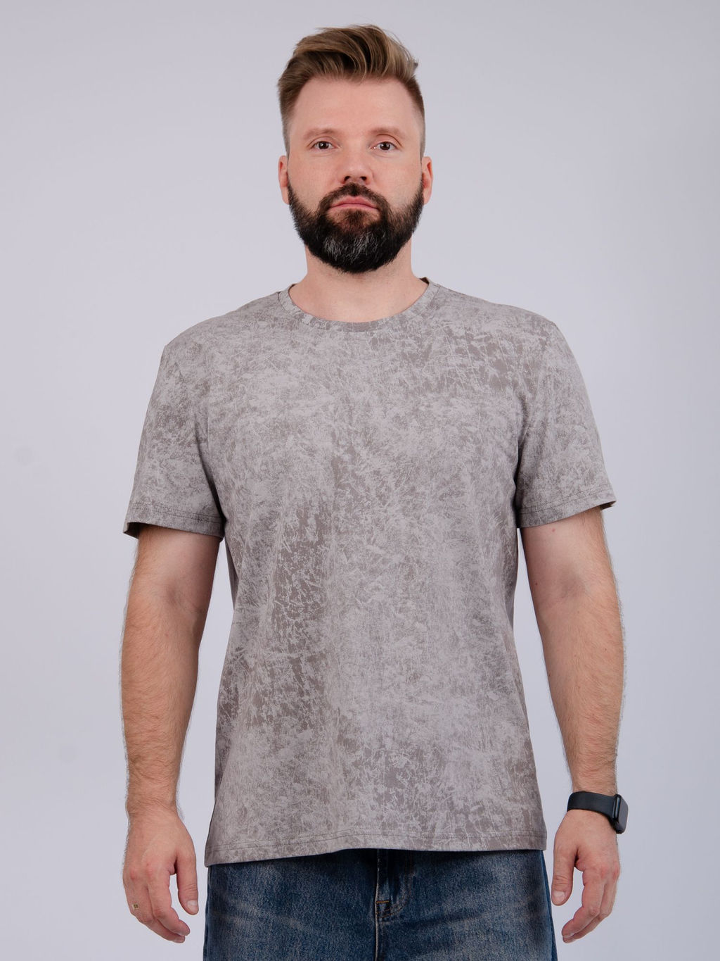 Футболка ФМ-62 светло-серая, трикотаж - Малина фото 6