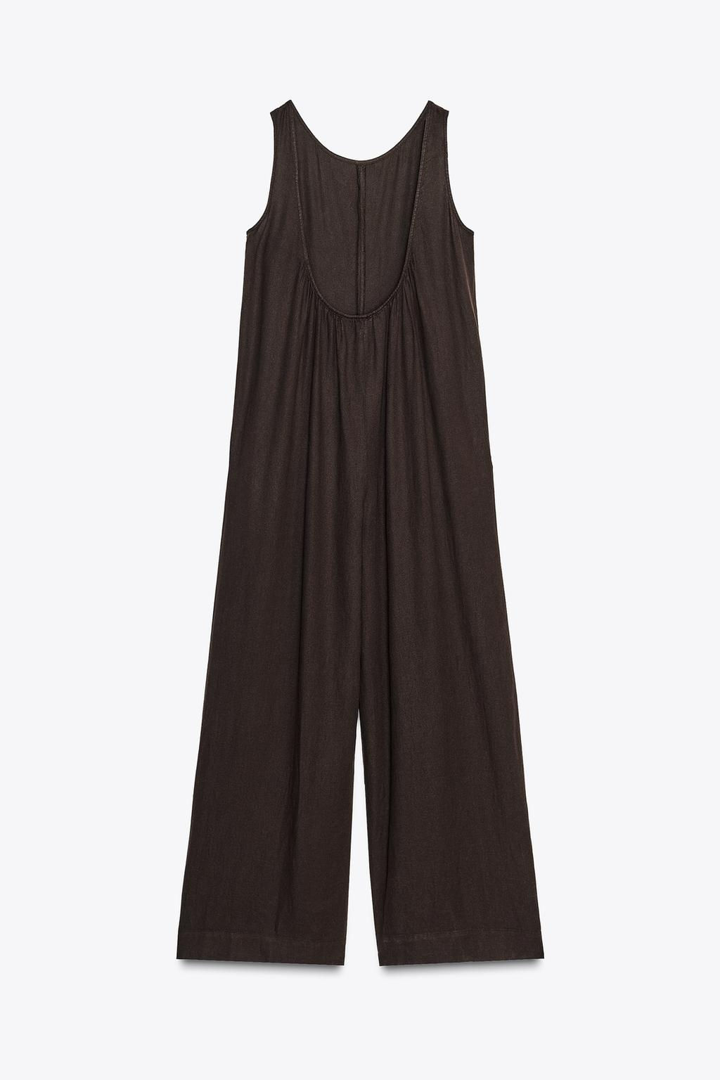 ZW COLLECTION LINEN BLEND LONG JUMPSUIT - Zara фото 5