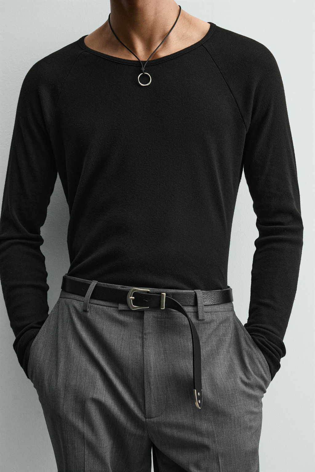 CAMISETA SLIM FIT LIGHTWEIGHT / Antracita oscuro - Zara фото 6