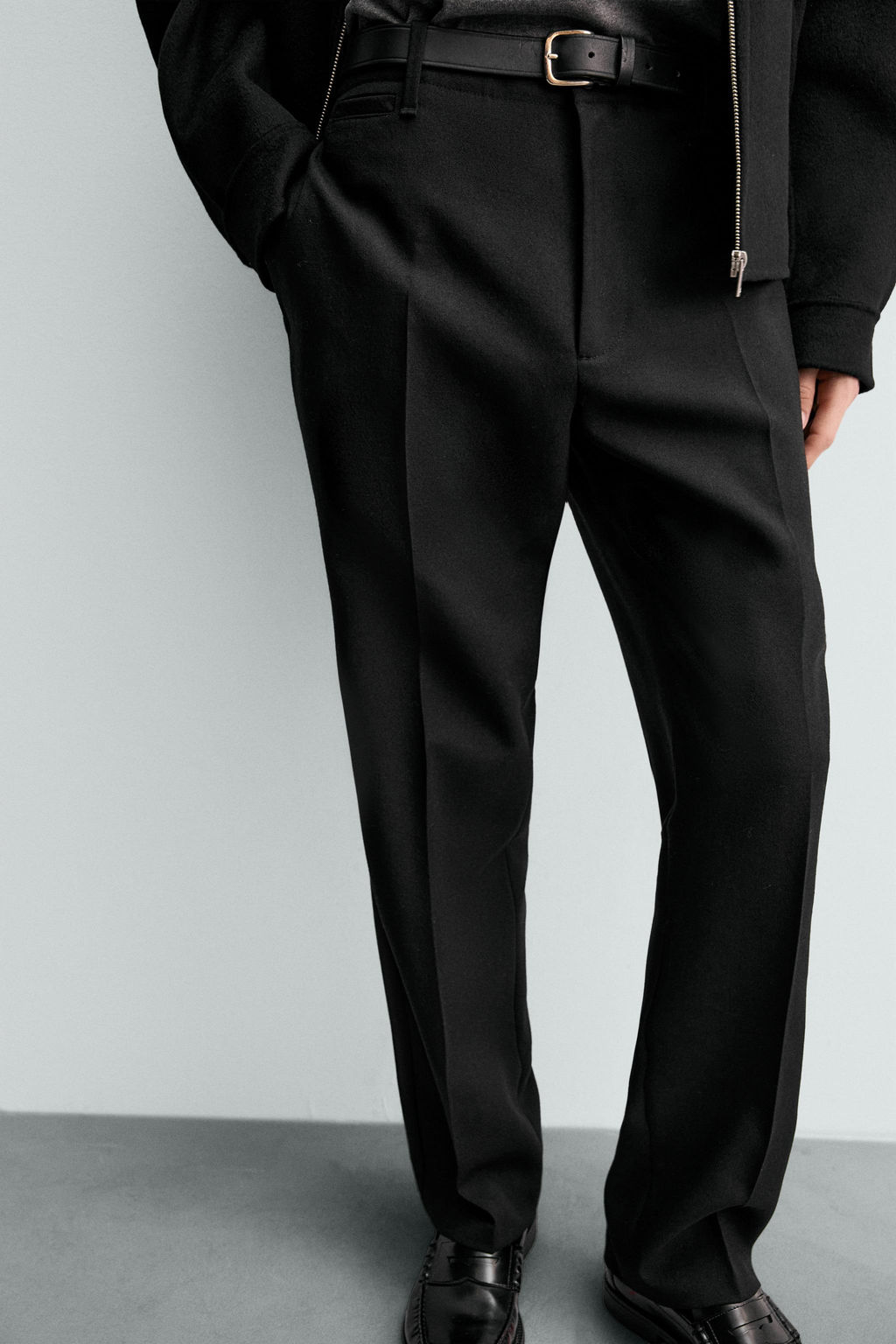 PANTAL?N CHINO 100% LANA ORIGINS / Negro - Zara фото 6