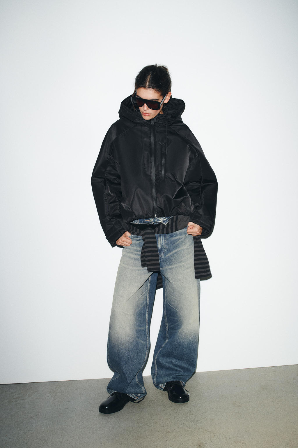 WATER-REPELLENT WINDPROOF PUFFER JACKET WITH HOODIE