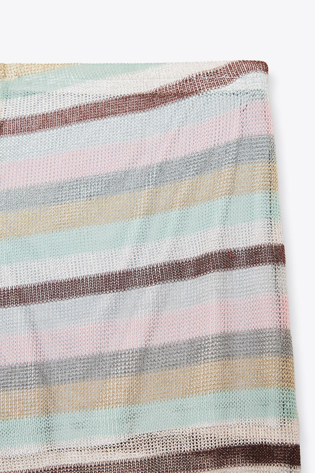 STRIPED METALLIC THREAD TROUSERS - Zara фото 8