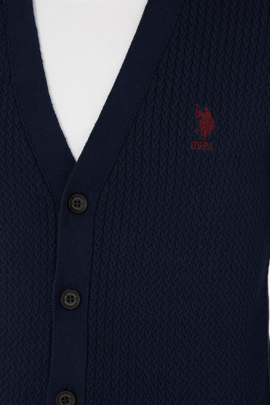 Мужской кардиган U.S. Polo Assn темно-синий хлопок  фото 14