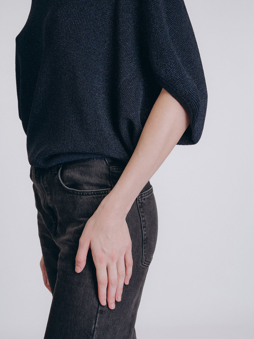 Женская кофта тёмно-синего цвета (арт. 5224TBC) - Indefini фото 6