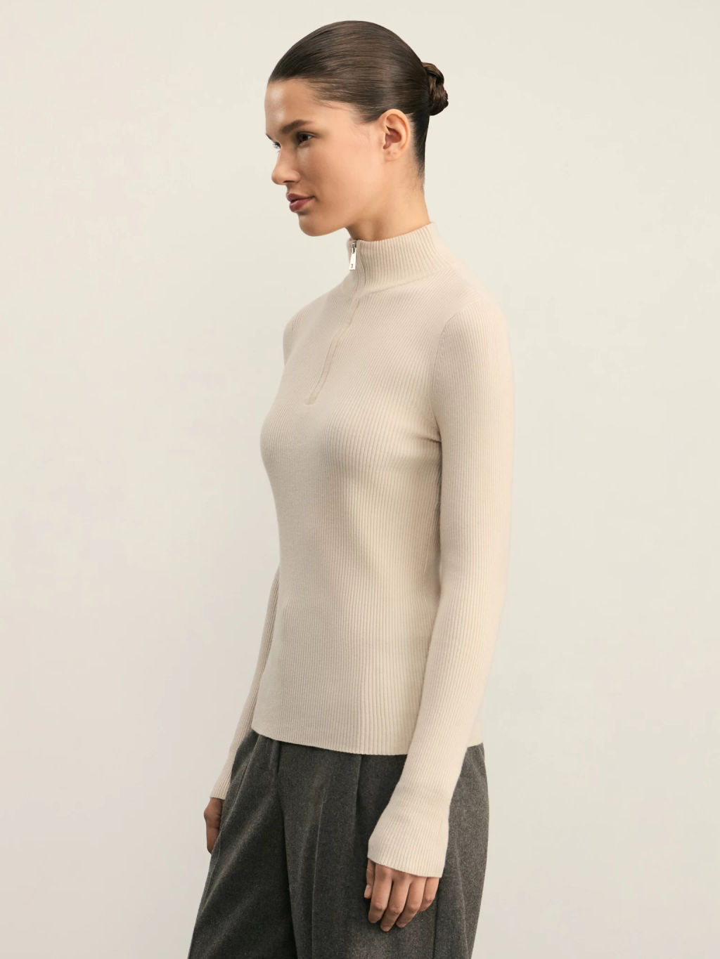 Джемпер в рубчик с молнией / Zarina  фото 4