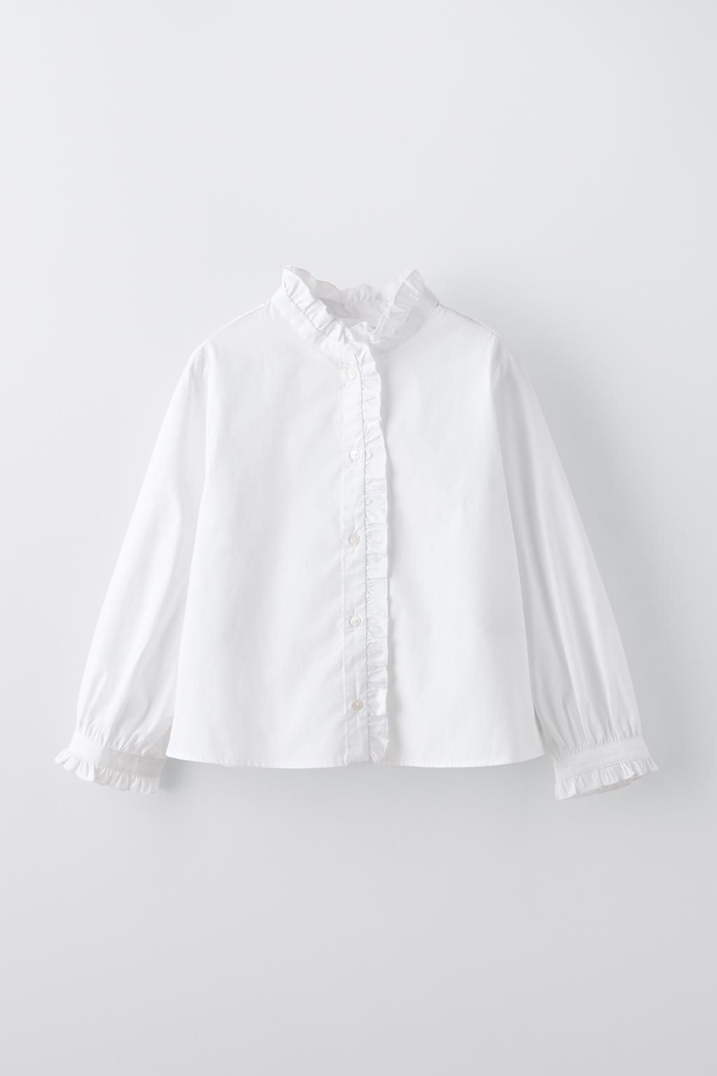 RUFFLED POPLIN SHIRT - Zara фото 2
