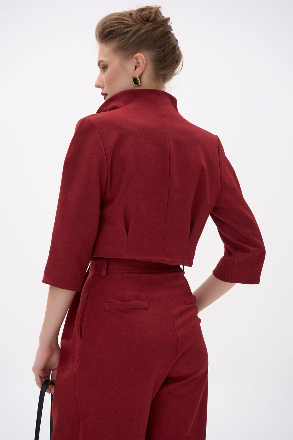 Короткий пиджак Джуди (бордовый) - Эльза фото 18