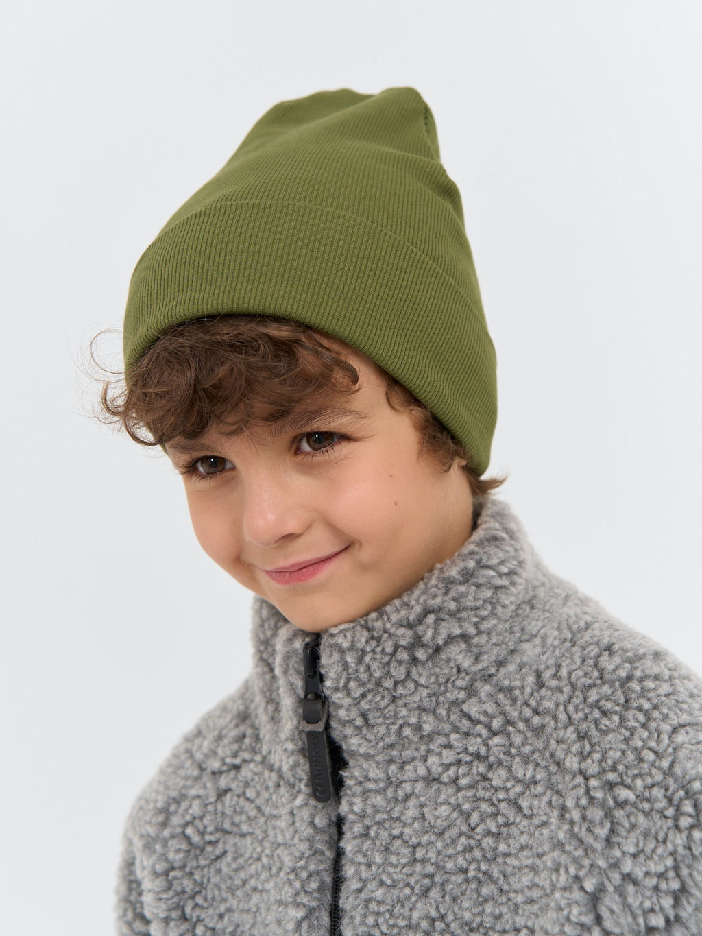 Шапка трикотажная двухслойная Хаки - Bungly фото 5
