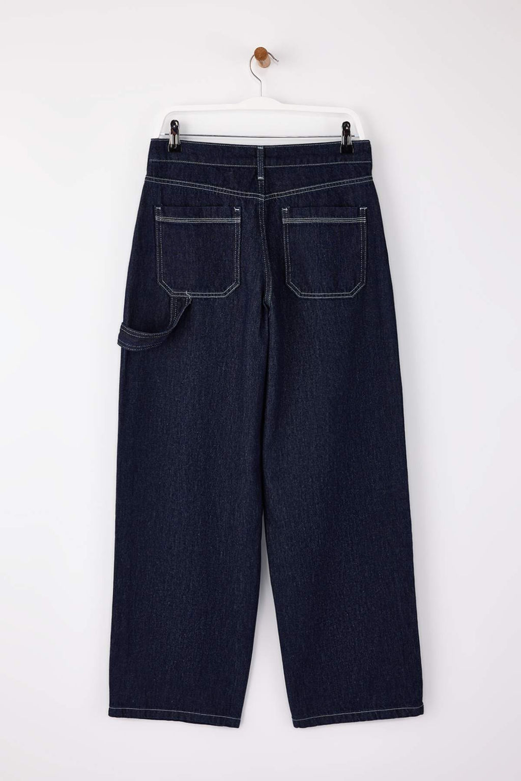 Koyu Mavi Cep Detayl? Yuksek Bel Wide Leg Jeans TWOSS26JE00026
