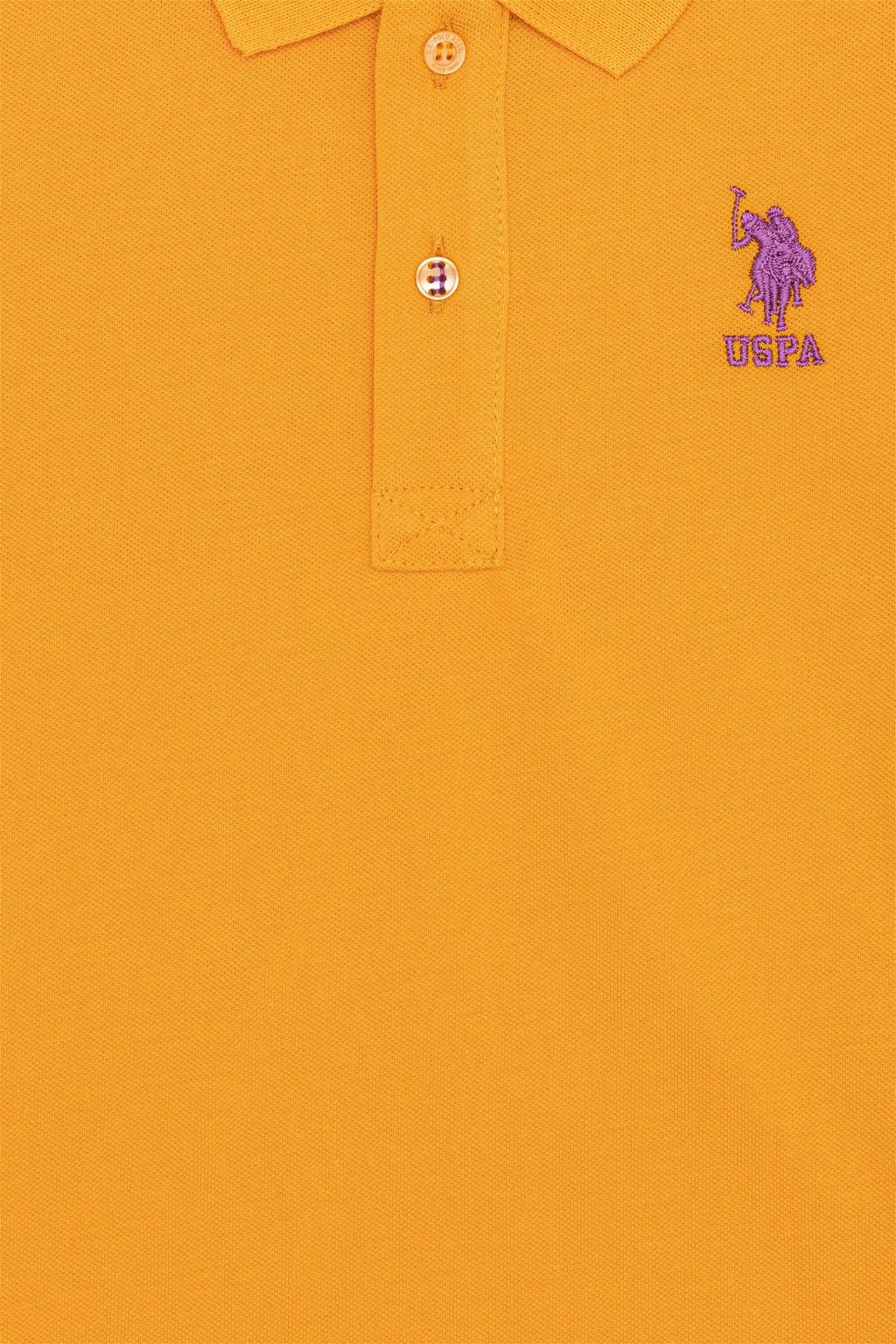 Темно-желтая футболка с воротником поло для мальчиков Basic - U.s. polo assn фото 3