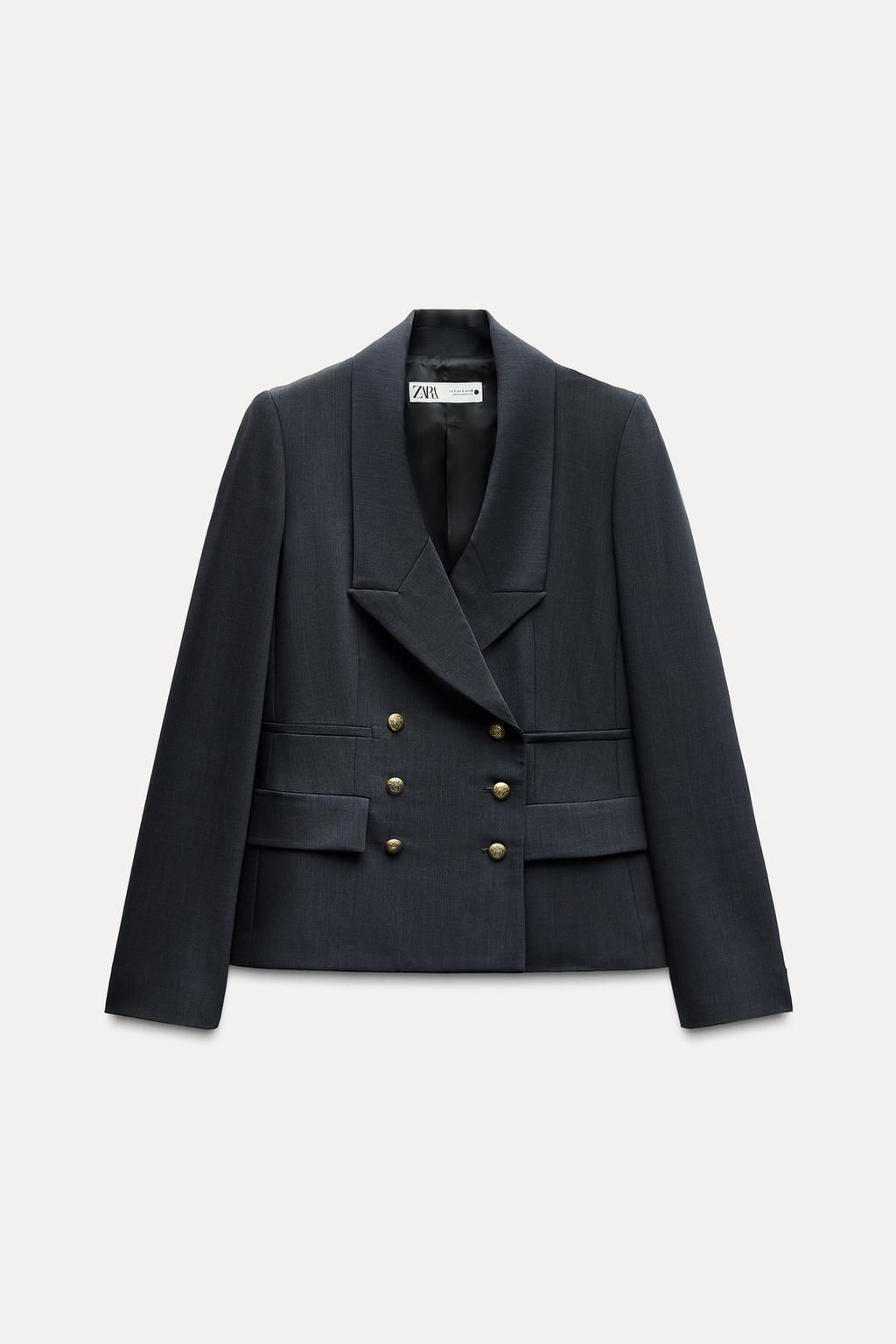 ZW COLLECTION BUTTON-UP WOOL BLAZER - Zara фото 7
