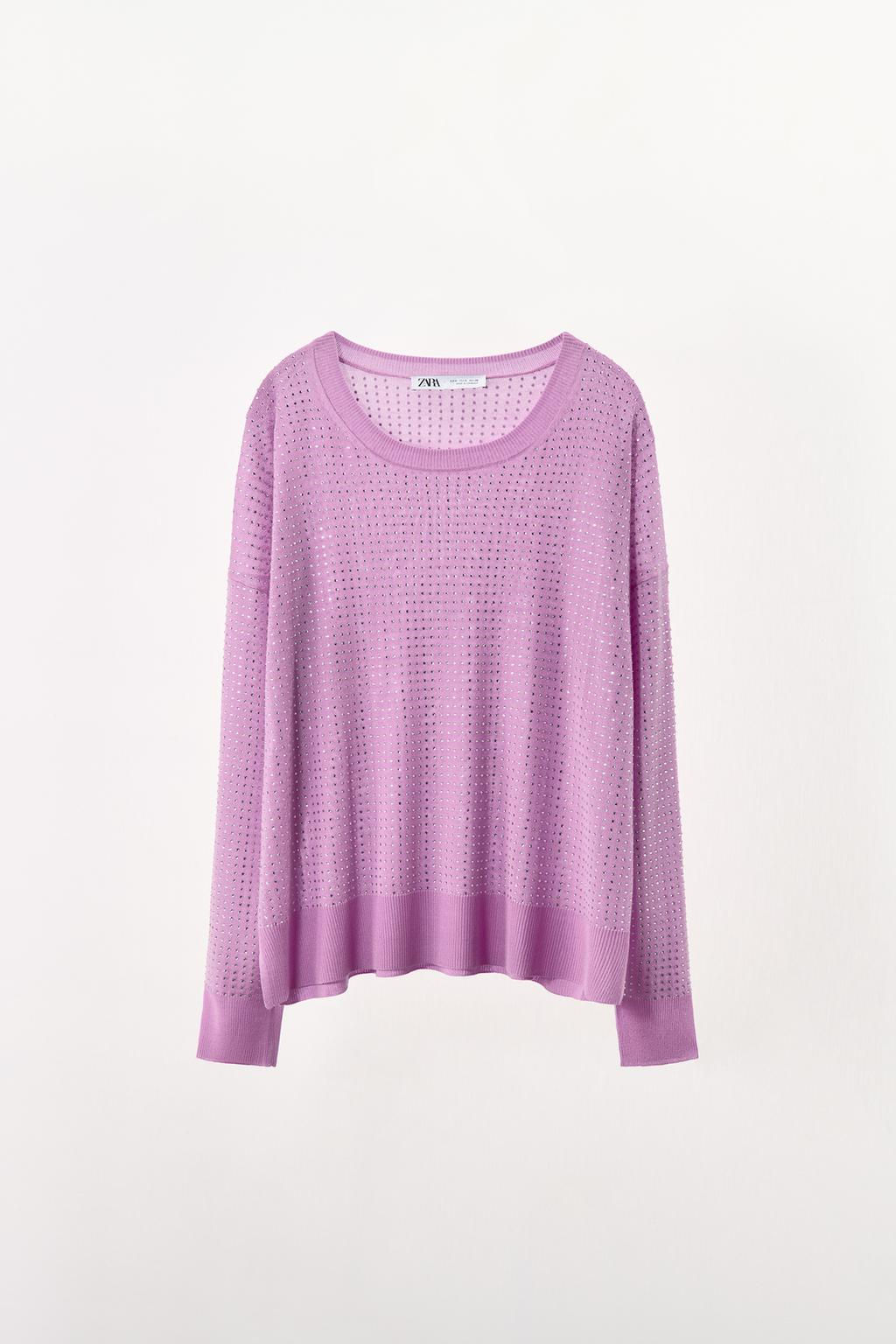 FINE KNIT TOP WITH RHINESTONE DETAIL - Zara фото 23