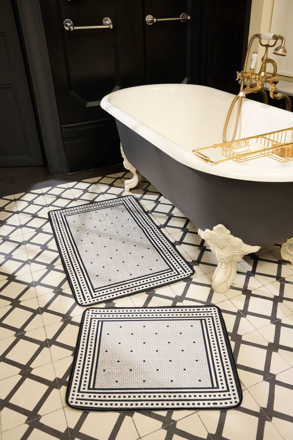 Trendyolmilla Home 2li Bask?l? Kayd?rmaz Tabanl? Banyo Paspas Seti TPHSS25BPS00010