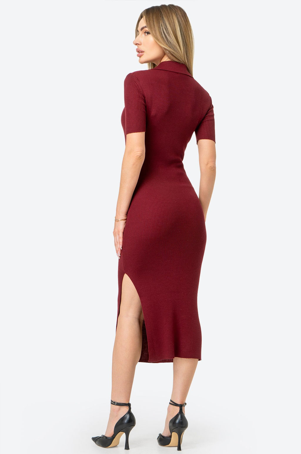 Женское платье-поло в рубчик Happy Fox фото 7