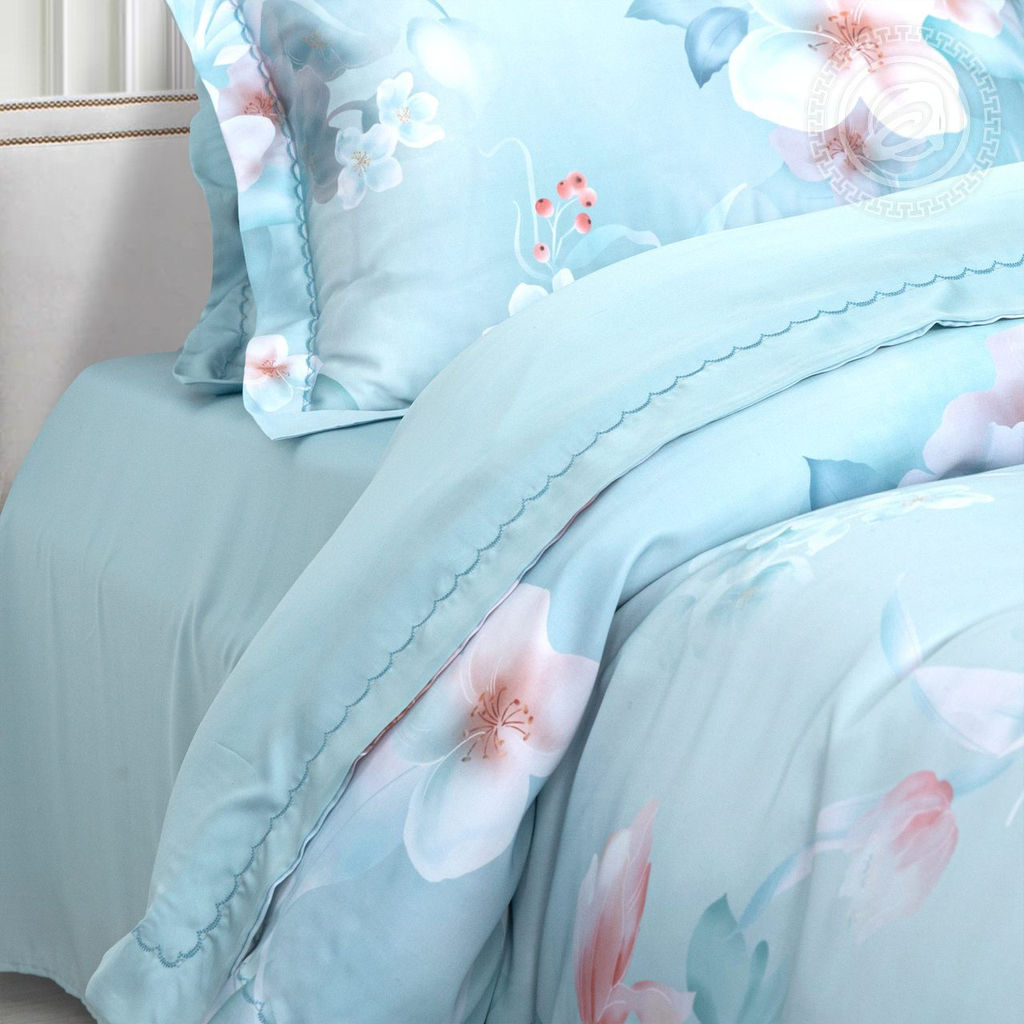 Постельное белье Элеана (тенсель) 2 сп. с Евро/Пододеяльник (молния, ушки): 1 шт.- 210*175; Простыня: 1 шт.- 240*240; Наволочка (молния, ушки): 2 шт.- 70*70; Наволочка (молния, ушки): 2 шт.- 50*70 Тенсел - Арт элегант фото 4