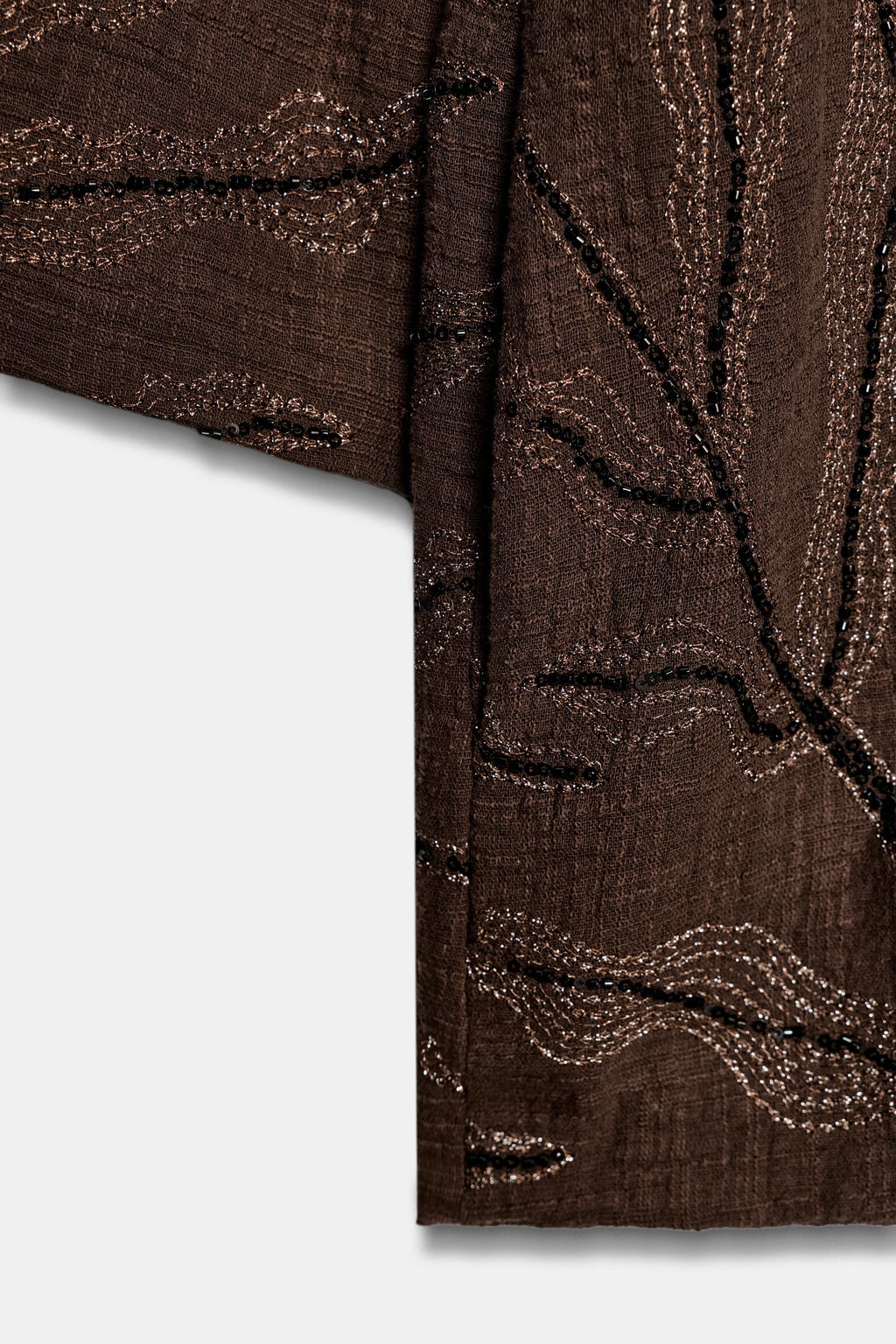 CHAQUETA KIMONO LENTEJUELAS HILO METALIZADO / Marr?n - Zara фото 11