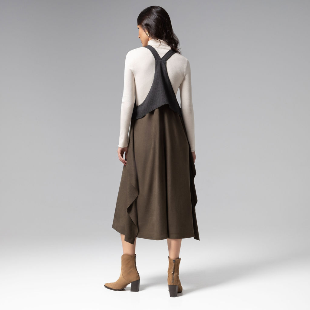 Сарафан из мягкой замши, Ушла красиво (dark green) - Charutti фото 5