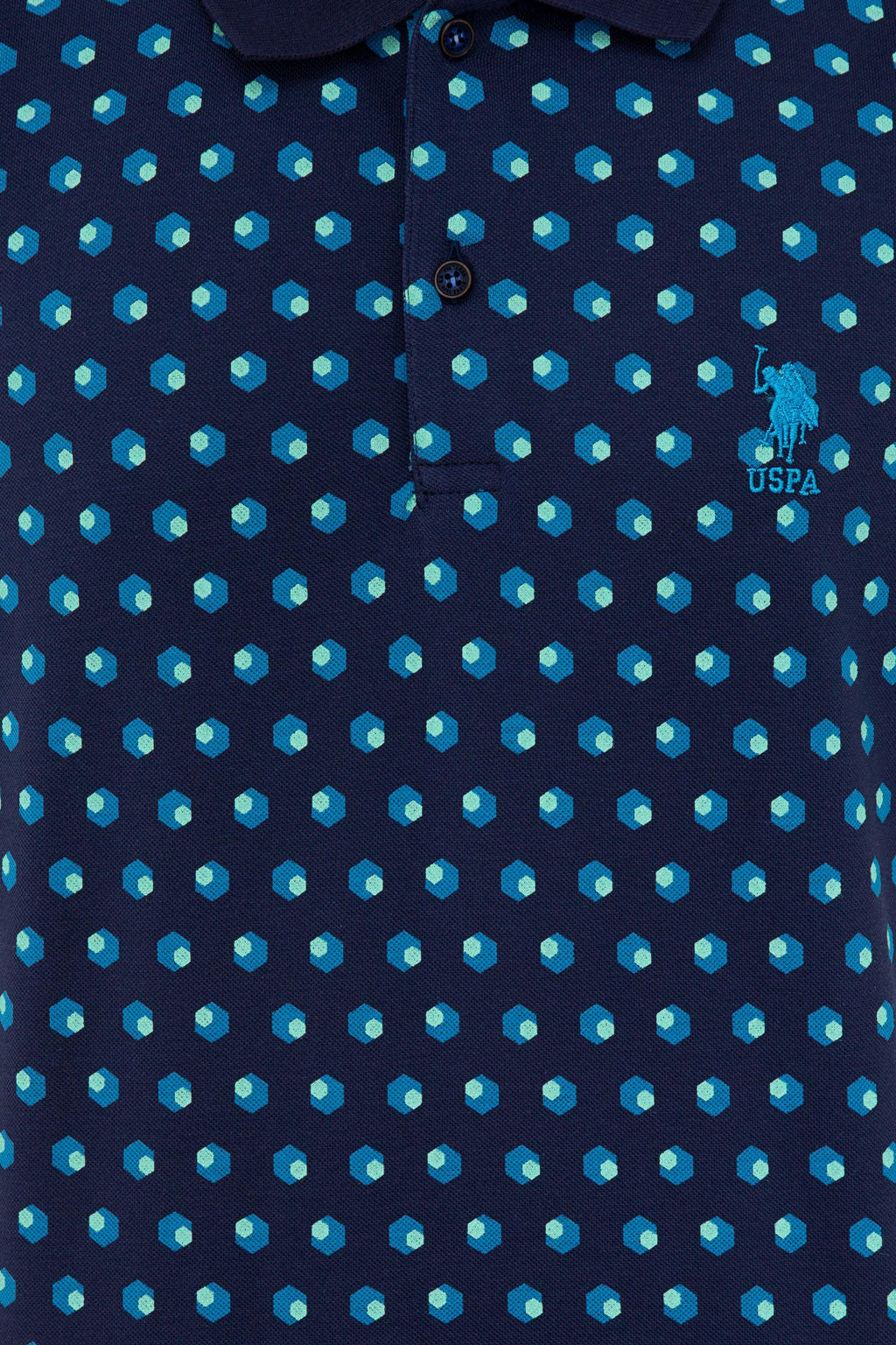 Мужская темно-синяя футболка с воротником-поло - U.s. polo assn фото 10