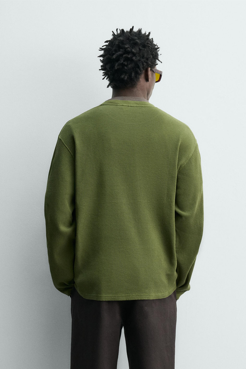 CAMISETA ESTRUCTURA WAFFLE / Khaki - Zara фото 3