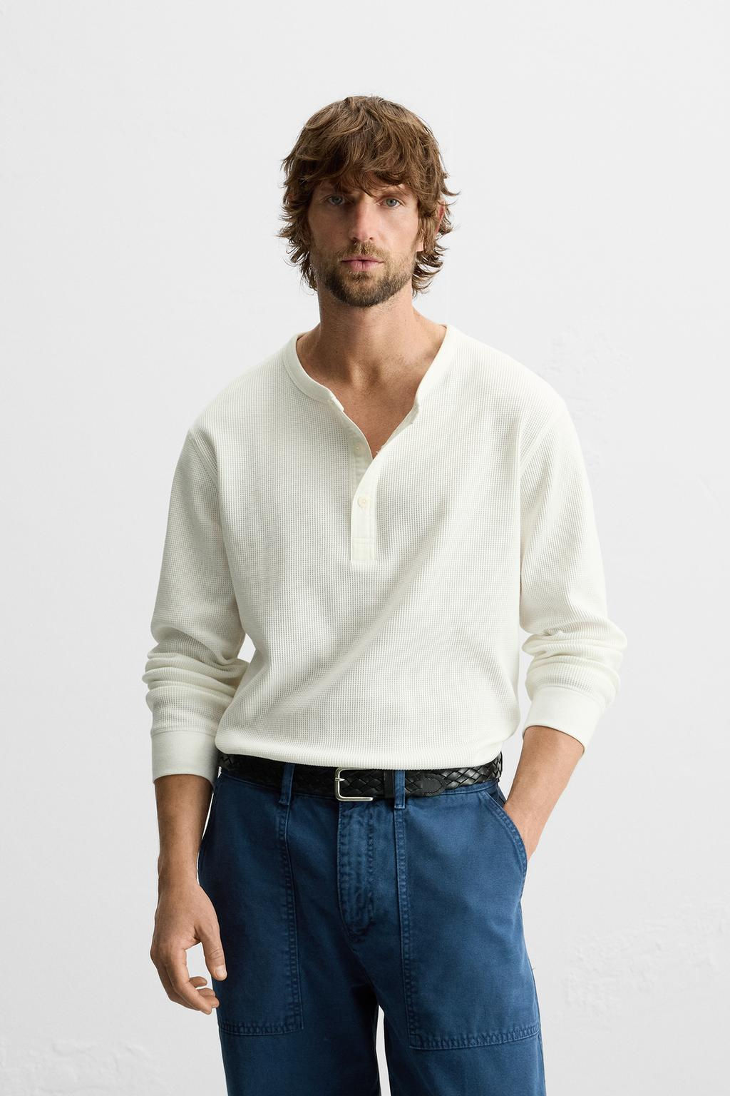 BUTTON-NECK T-SHIRT - Zara фото 2