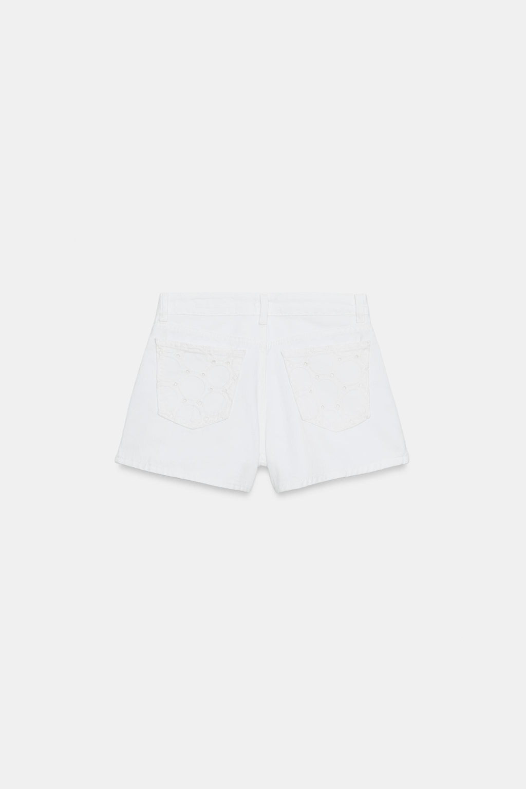 SHORTS Z1975 BORDADOS PERFORADOS TIRO MEDIO / crudo-blanco - Zara фото 7