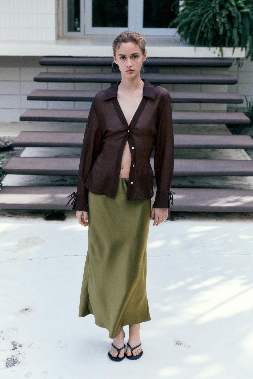 SATIN MIDI SKIRT - Zara фото 22