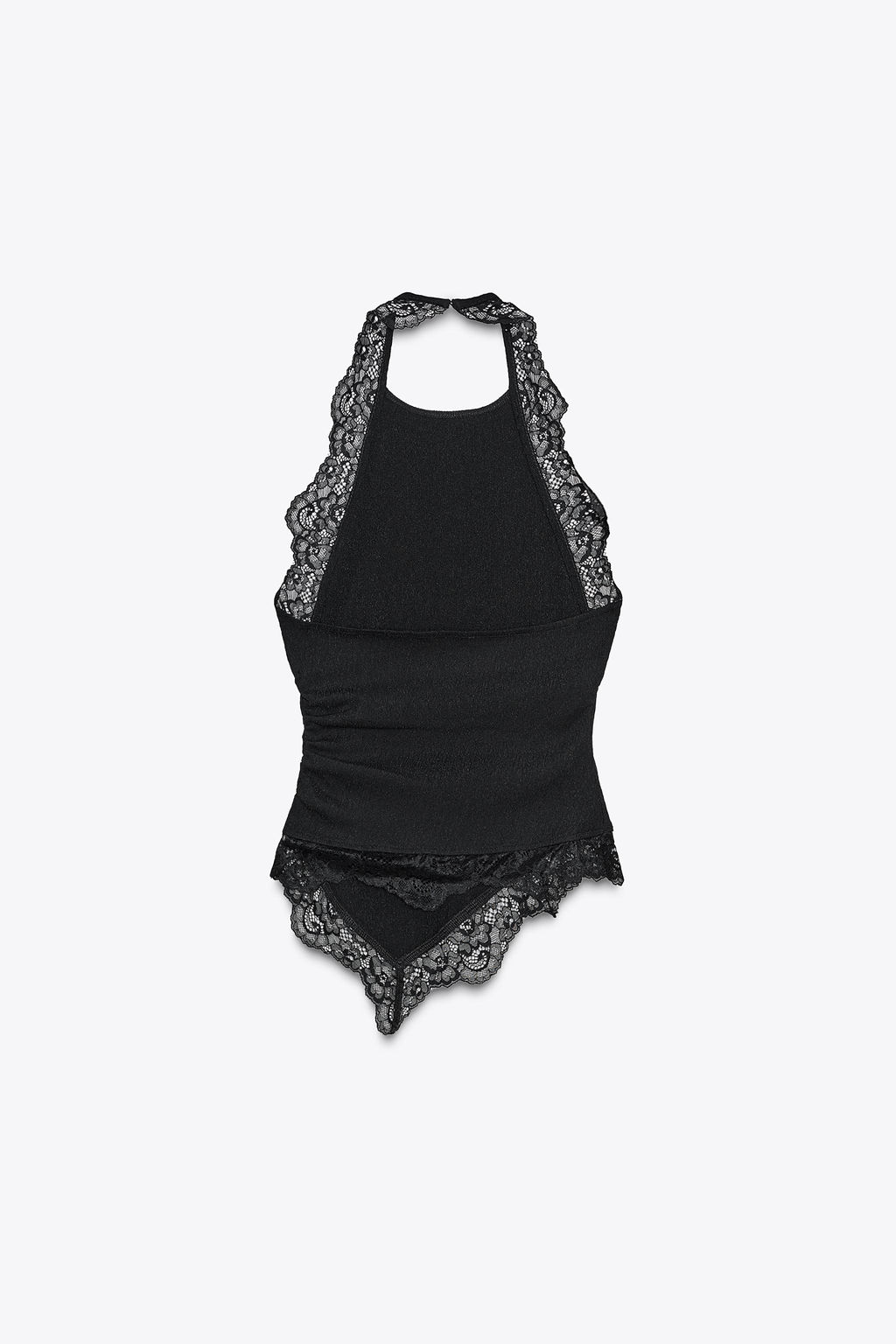 TEXTURED HALTER TOP WITH LACE - Zara фото 2