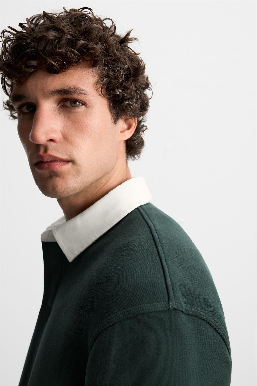 CONTRAST COLLAR POLO SHIRT - Zara фото 13