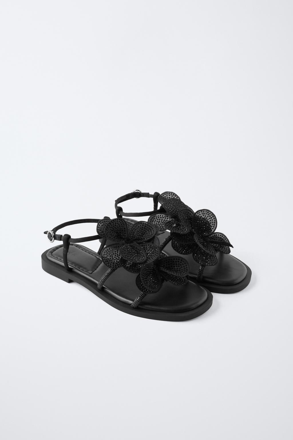 MAXI FLOWER RHINESTONE SANDALS - Zara фото 2