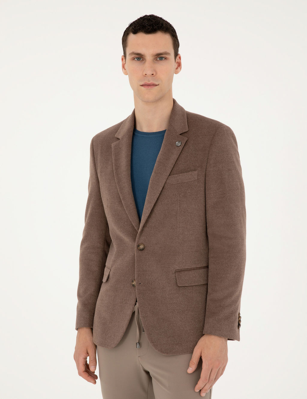 A__k Kahverengi Slim Fit Ceket