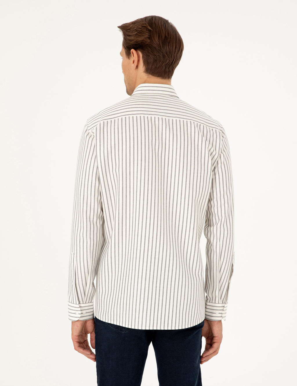 Lacivert Slim Fit _izgili Uzun Kollu G_mlek - Pierre cardin фото 5
